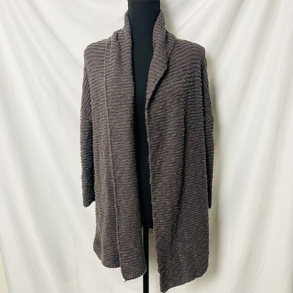 Prana Cardigan Woman's XS/S Wrap Open Knit Brown Organic Cotton Sweater Warm - Picture 1 of 9